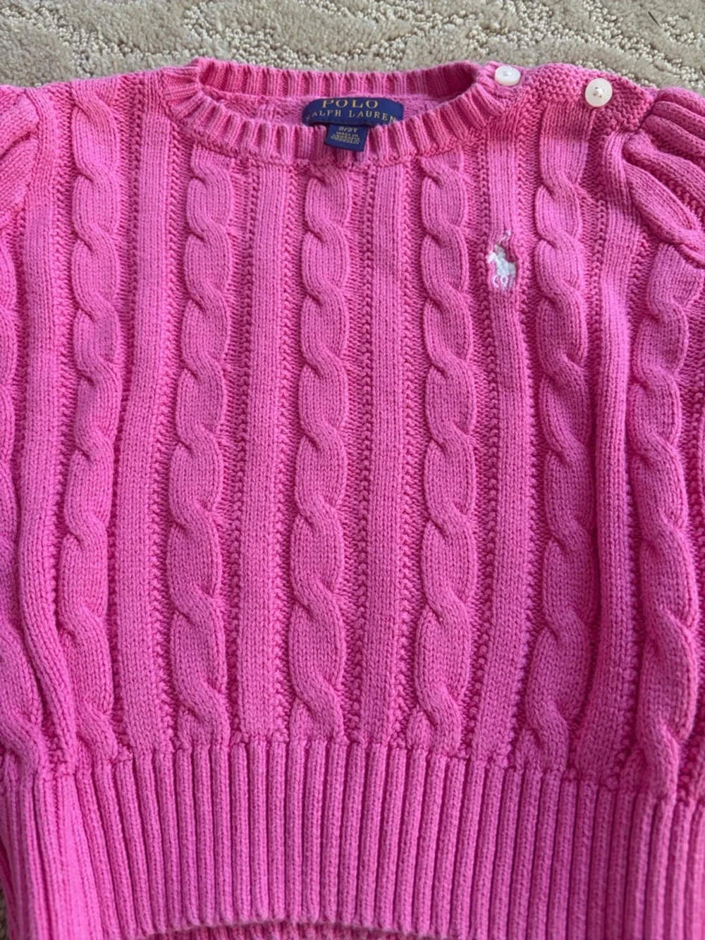 Ralph Lauren Pink Cable Knit Sweater - Toddler